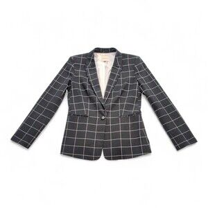 Court & Rowe Windowpane Black Single-Button Blazer Sz 6